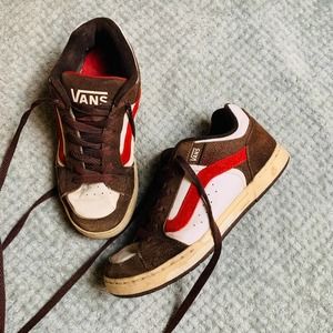VANS vtg retro brown/red laceup skate sneakers mens sz7ns